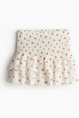 H&M Smocked-waist Tiered Skirt