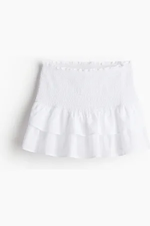 H&M Smocked-waist Tiered Skirt