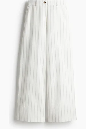 H&M Wide-Leg Linen-Blend Pants