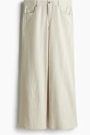 H&M Wide-Leg Linen-Blend Pants
