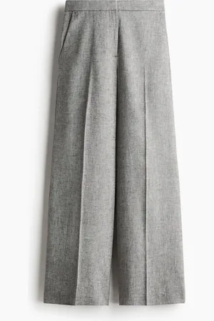 H&M Wide-Leg Linen-Blend Pants