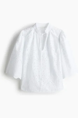 H&M Blouse with Eyelet Embroidery
