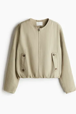 H&M Linen-Blend Bomber Jacket