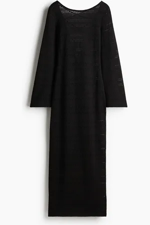 H&M Lacing-Detail Hole-Knit Dress