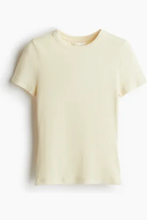 H&M Ribbed Modal-blend T-shirt