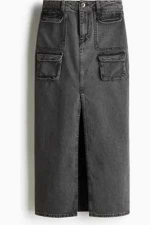 H&M Denim Cargo Maxi Skirt