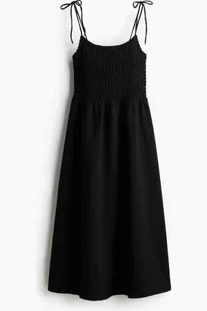 H&M Tie-Shoulder-Strap Smocked Dress