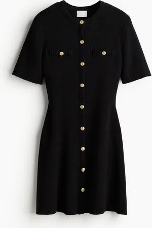 H&M Rib-knit Button-front Dress