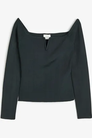 H&M Rib-knit Off-the-shoulder Top