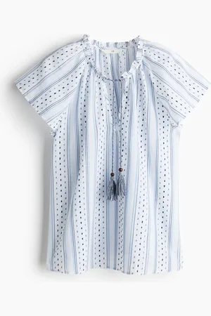 H&M Drawstring-detail Cotton Blouse