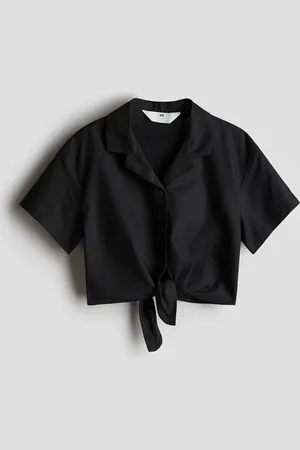 H&M Knot-Detail Cropped Shirt