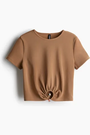 H&M Bead-Detail Ribbed T-Shirt