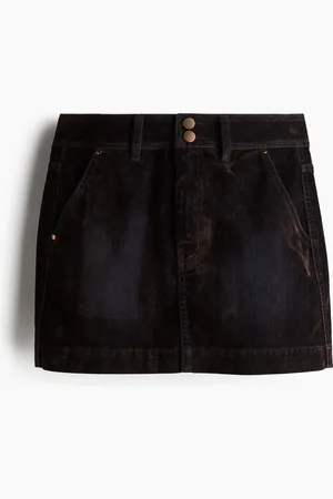 H&M Flocked Denim Skirt