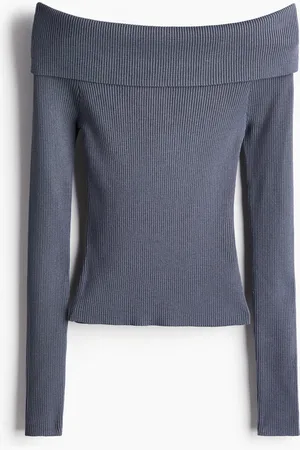 H&M Rib-knit Off-the-shoulder Top