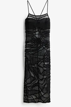 H&M Tie-detail Crochet-look Dress