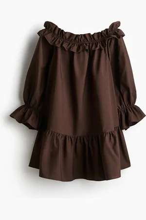 H&M Off-the-Shoulder Poplin Dress