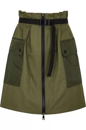 Moncler Army Green Garbadine Mini Skirt - Khaki - 6