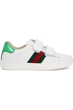 Gucci Boys Sneakers - Kids Ace White Leather Sneakers (IT27-IT33) - White & Other - 9 Junior