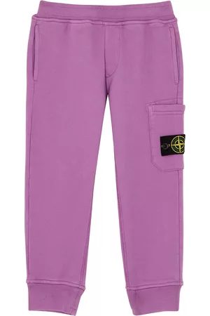 Stone Island Women Sweats - Kids Purple Cotton Sweatpants (6-8 Years) - Fuchsia