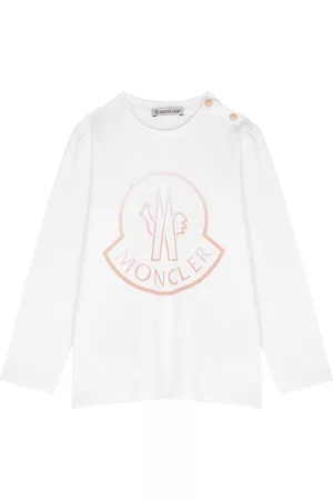 Moncler Kids White Logo-print Stretch-cotton Top - White Other - 2 Years