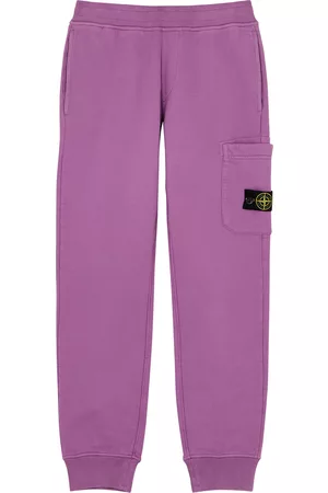 Stone Island Kids Purple Cotton Sweatpants (10-12 Years) - Fuchsia
