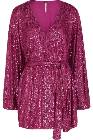 Free People Christa Sequin Playsuit - Pink - M