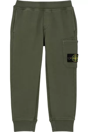 Stone Island Kids Cotton Sweatpants (6-8 Years) - Green - 6 Years