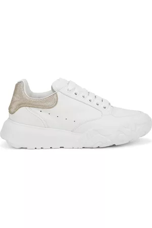 Alexander McQueen Women Sports Shoes - Court Panelled Leather Sneakers - White - 8