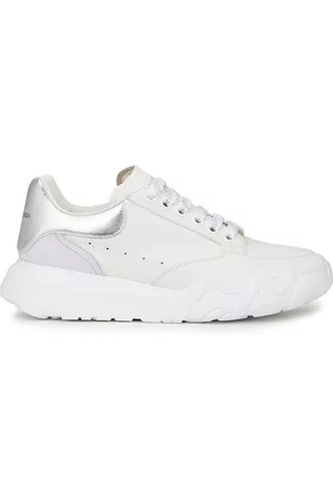 Alexander McQueen Women Sports Shoes - Court Panelled Leather Sneakers - White - 4