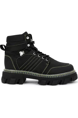 Ganni Women Outdoor Shoes - Panelled Hiking Boots - Black - 4