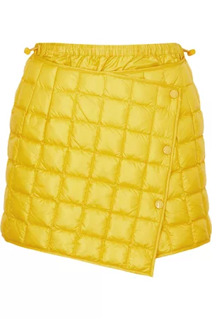 Moncler Asymmetric Quilted Shell Mini Skirt - Yellow - 6