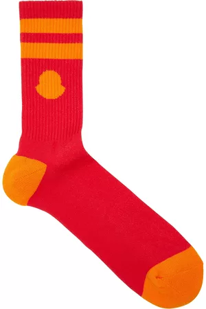 Moncler Logo-intarsia Cotton-blend Socks - RED - M