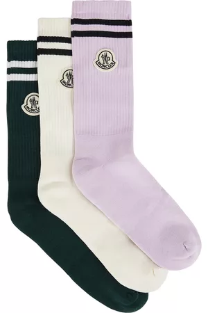 Moncler Logo Cotton-blend Socks - Set Of Three - Multicoloured - M