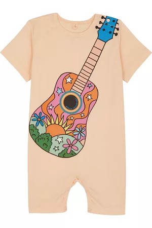 Stella McCartney Kids Jumpsuits - Kids Guitar-print Cotton Babygrow (3-12 Months) - Pink & Other