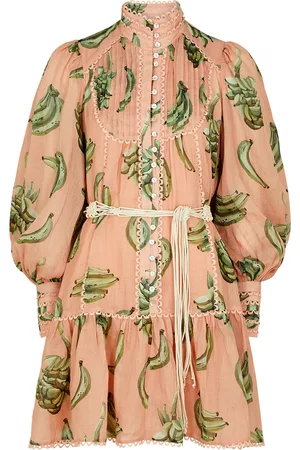 ALÉMAIS Bananarama Printed Ramie Mini Dress - Multicoloured - 14