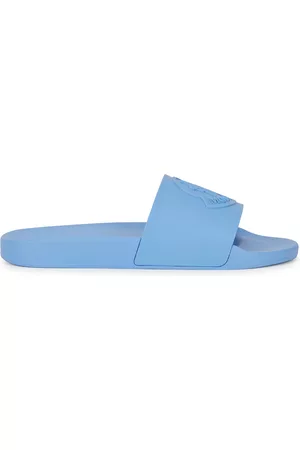 Moncler Men Slippers - Basile Logo Rubber Sliders - Blue - 9