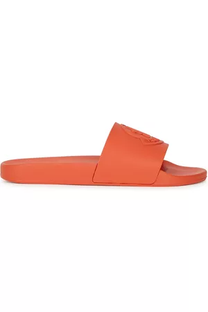 Moncler Men Slippers - Basile Logo Rubber Sliders - Orange - 9