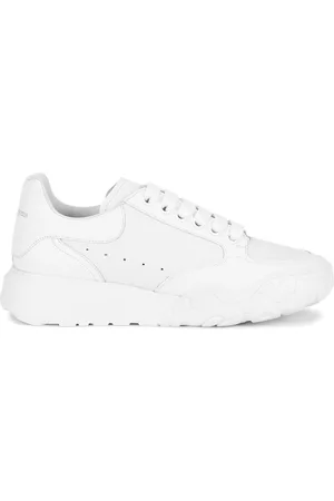 Alexander McQueen Women Sports Shoes - Oversized Court White Leather Sneakers - 3