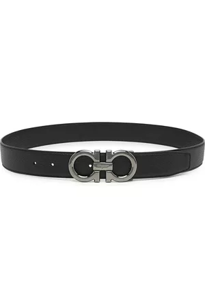 Salvatore Ferragamo Men Belts - Gancio Reversible Leather Belt - Black