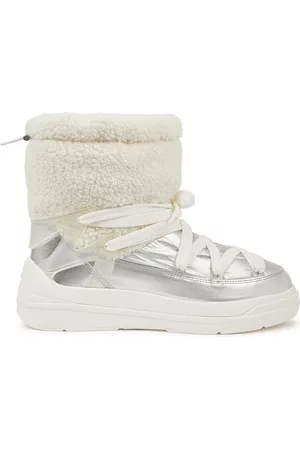 Moncler Women Snow Boots - Insolux M Padded Nylon Snow Boots - Silver - 7
