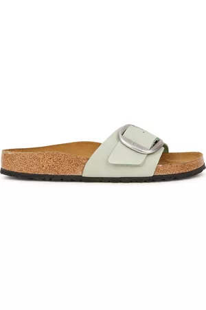 Birkenstock Women Slippers - Madrid Nubuck Sliders - Sage - 5