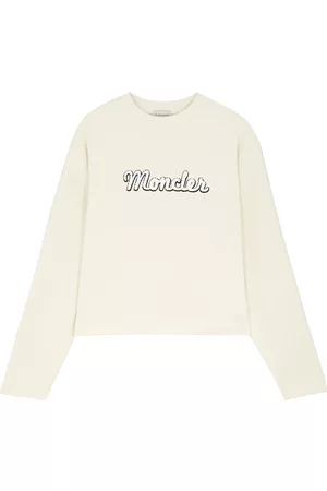Moncler Women Sweatshirts - Logo-appliquéd Cotton Sweatshirt - Off White - M