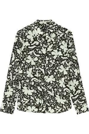Stella McCartney Women Shirts - Floral-print Silk Shirt - Black - 12