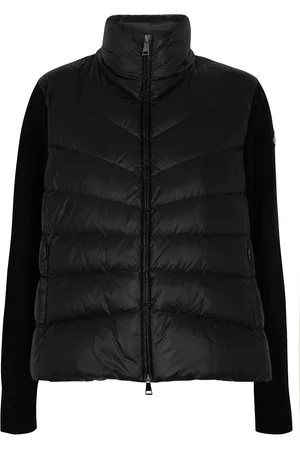 Moncler Women Lightweight Sweaters - Quilted Shell And Wool Cardigan - Black - S