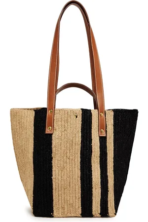 Colville Pudding Colour-Block Raffia Bucket Bag