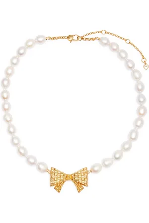 kate spade new york Heritage Bloom Cubic Zirconia & Mother of Pearl Flower  Collar Necklace in Gold Tone, 16-19