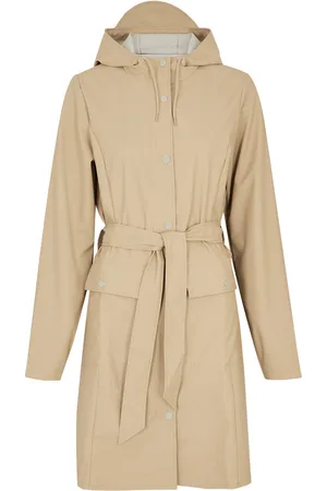 Rains Belted Hooded Rubberised Jacket - - M