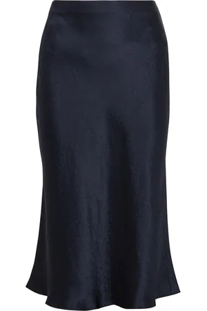 Vince Hammered Satin Midi Skirt - - S