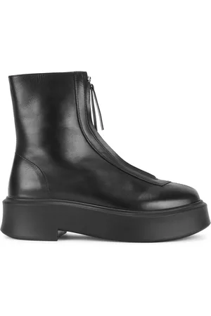 The Row Zipped 1 Leather Flatform Ankle Boots - - 41 (IT41 / UK8)