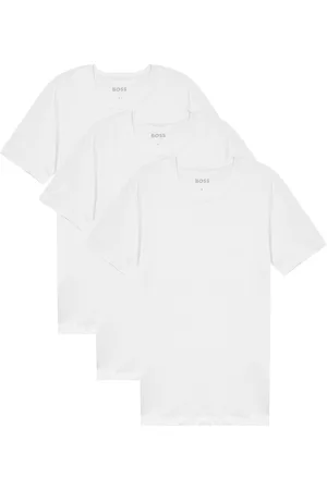 HUGO BOSS Logo-embroidered Cotton T-shirt - set of Three - - S